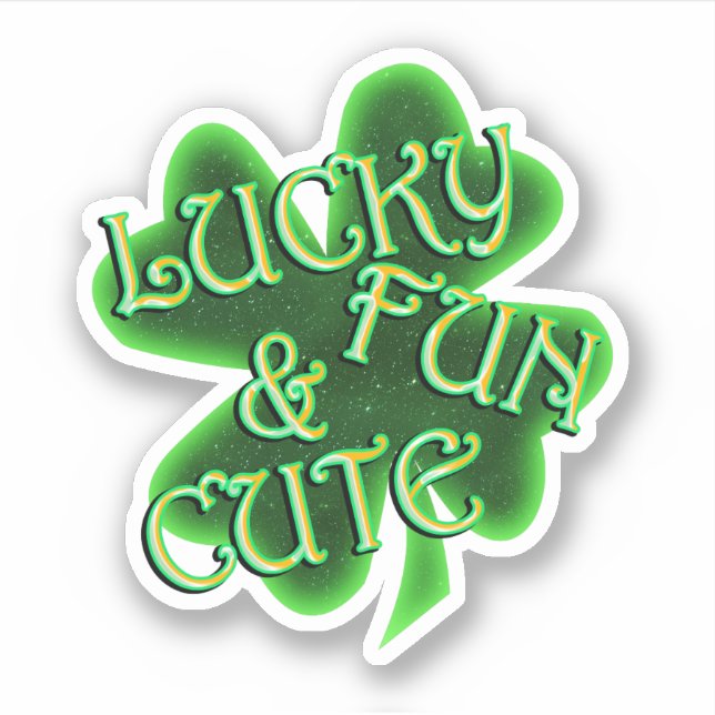 Sticker Lucky Fun Cute St. Patrick's Day (Devant)