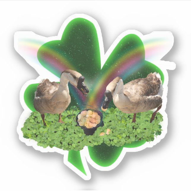 Sticker Lucky Geese St. Patrick's Day (Devant)