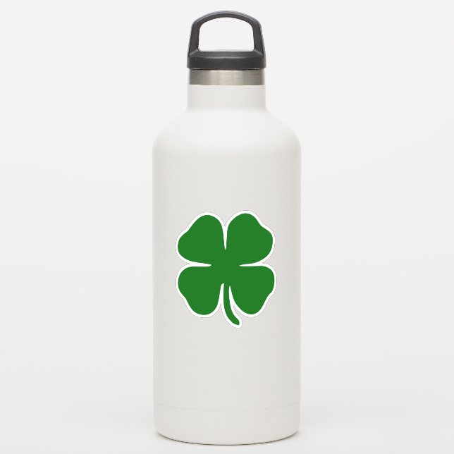 Sticker Lucky Green Four Leaf Clover St patrick irlandais (Gourde)