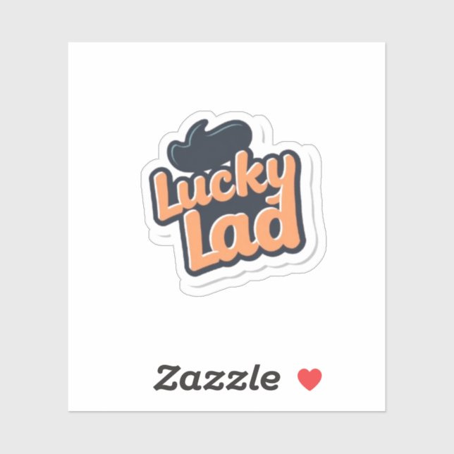 Sticker Lucky Lad St Patricks Day Kids Shamrock (Feuille)