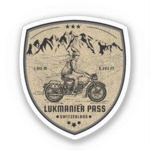 Sticker Lukmanier Pass tour de moto suisse alpes c