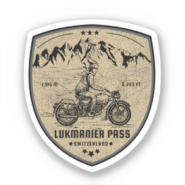 Sticker Lukmanier Pass tour de moto suisse alpes c (Recto)