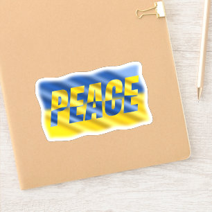 Sticker L'Ukraine bleue et jaune inspire la paix dans la g