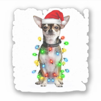 Sticker Lumière d'hiver Chihuahua Xmas