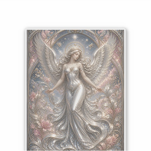 Sticker Lumina Ascendant – Portrait d'Ange Céleste (Devant)