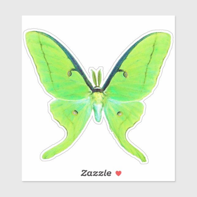 Sticker Luna Moth - Vert citron vert et vert pâle (Feuille)