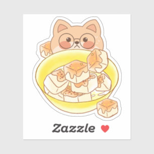 Sticker Luna Shiba Piou : Le Défi du Bol de Tofu Kawaii