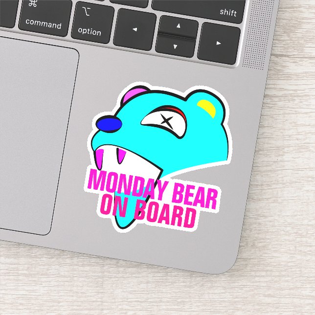 Sticker Lundi Ours à bord du pare-chocs (Détail)