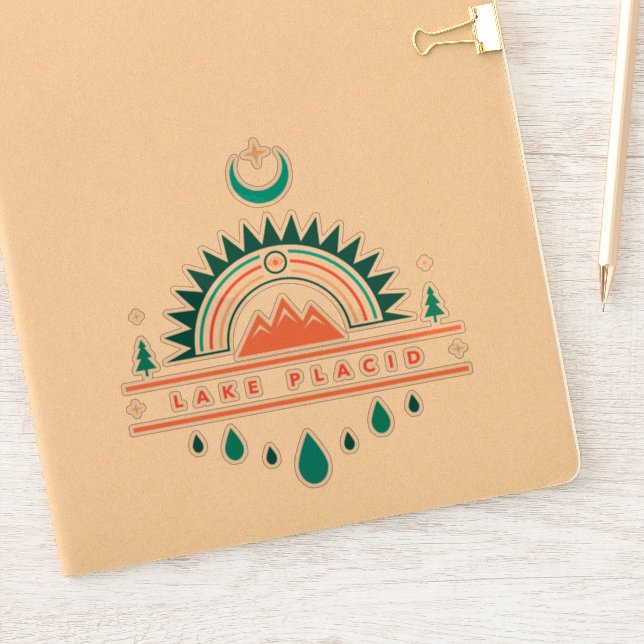 Sticker lune arc-en-ciel du lac placard (Carnet)