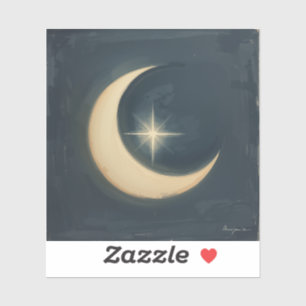 Sticker Lune berçant une étoile 🌌🎨