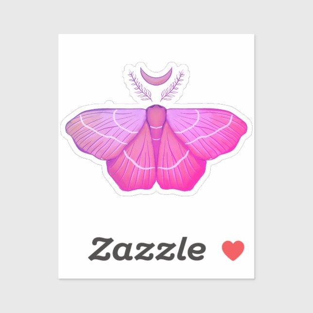 Sticker Lune de lune de lune violet d'insecte magique Cott (Feuille)
