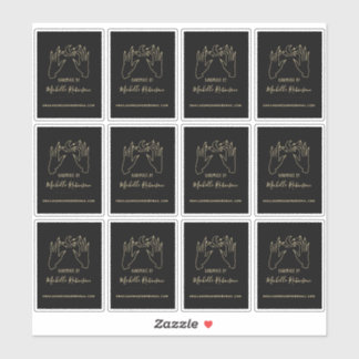 Sticker Lune d'or dessinée à la main Nom de script fait ma