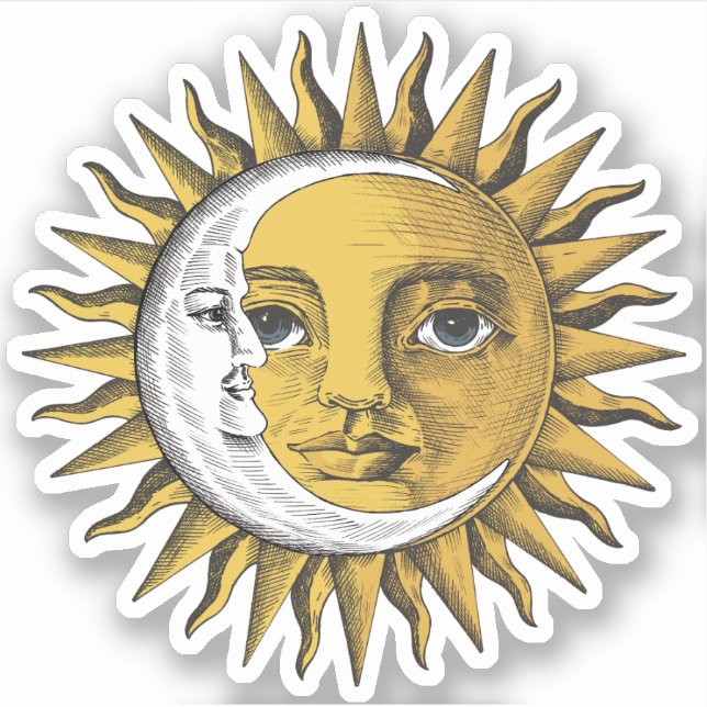 Sticker Lune et soleil (Devant)