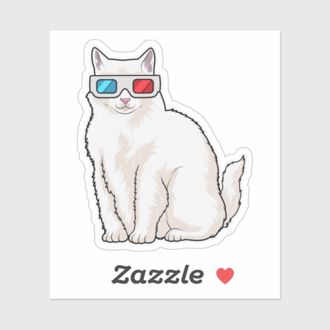 Sticker Lunettes de chat (Feuille)