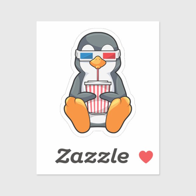 Sticker Lunettes de cinéma Penguin Coupe de boisson (Feuille)