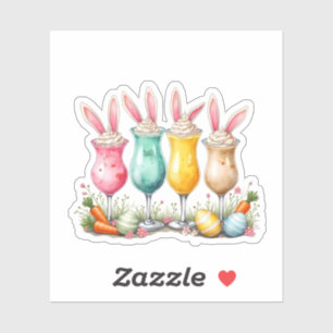 Sticker Lunettes de latte de Pâques avec des oreilles de l