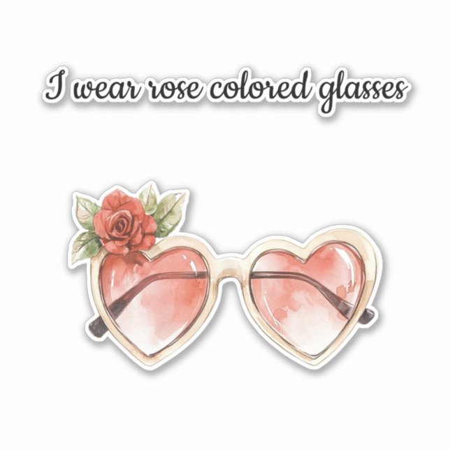 Sticker Lunettes de soleil de couleur rose (Devant)