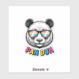 Sticker Lunettes de soleil de Panda drôle Vintage Gravure