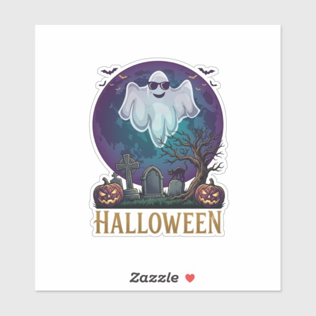 Sticker Lunettes de soleil fantôme Halloween Violet Clair  (Feuille)
