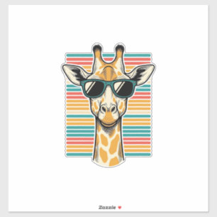 Sticker Lunettes de soleil girafe vintage vecteur rayure r