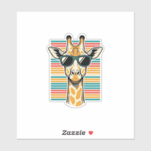 Sticker Lunettes de soleil girafe vintage vecteur rayure r