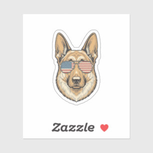 Sticker Lunettes de soleil patriotiques Berger allemand Ar