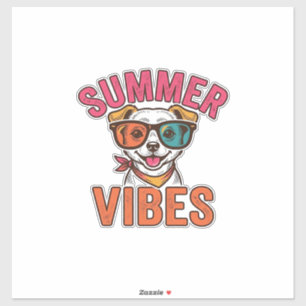 Sticker Lunettes de soleil pour chien ambiance estivale De