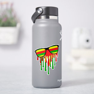Sticker Lunettes de soleil Rasta fondant au soleil