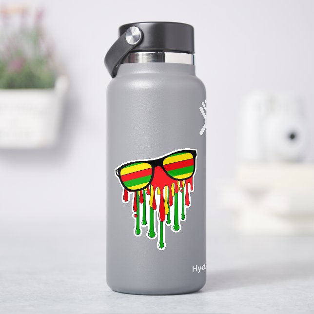 Sticker Lunettes de soleil Rasta fondant au soleil (HydroFlask)