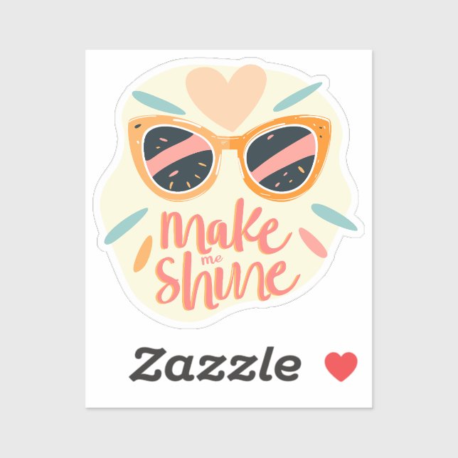 Sticker Lunettes de soleil rétro mignonnes avec citation M (Feuille)
