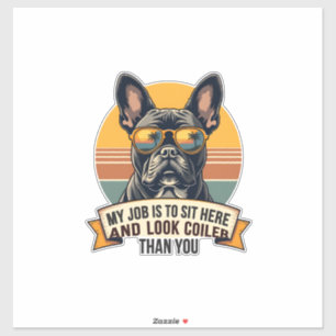 Sticker Lunettes de soleil vintage pour bouledogue françai