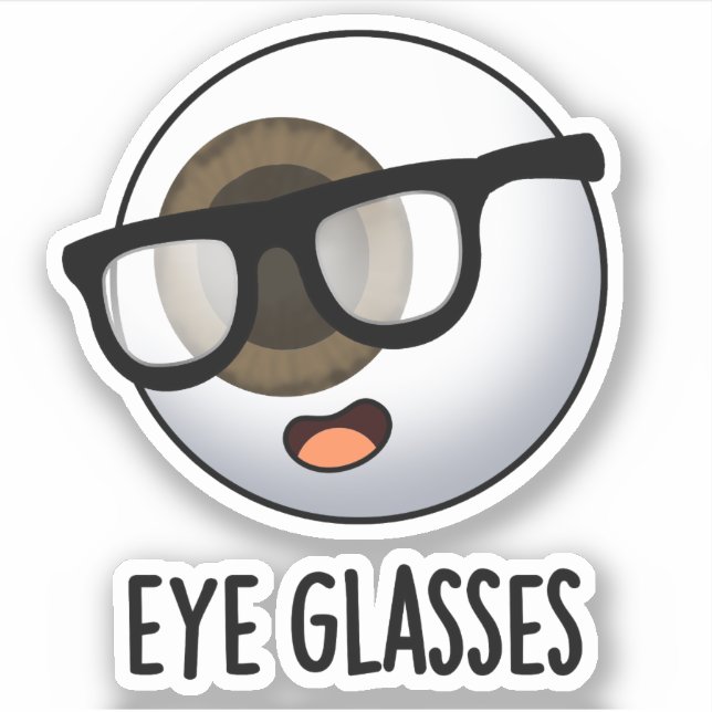Sticker Lunettes Drôles de blagues sur le globe oculaire  (Devant)