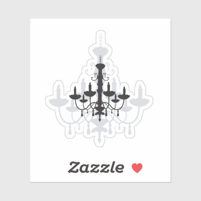 Sticker Lustre en cristal noir gothique et ombre (Feuille)