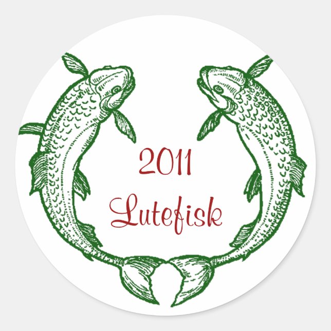 Sticker Lutefisk Fish Home Canning Jar Circles (Devant)