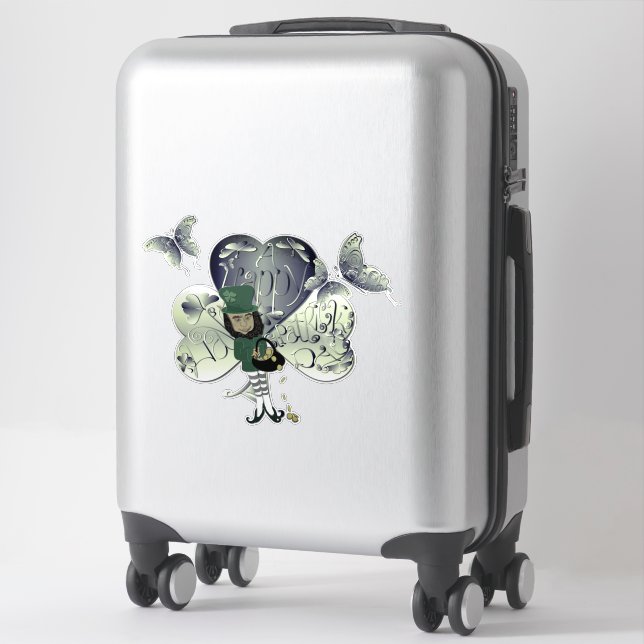 Sticker Lutin "Joyeuse Saint-Patrick"  (Sur valise)