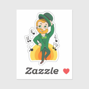 Sticker Lutins dansants, dessin animé de la Saint-Patrick