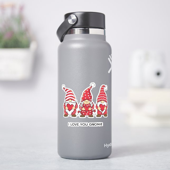 Sticker Lutins rouges avec coeurs personnalisés pour la Sa (HydroFlask)