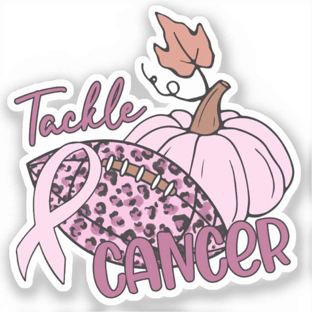 Sticker Lutter contre le cancer Football Citrouille Cancer (Recto)