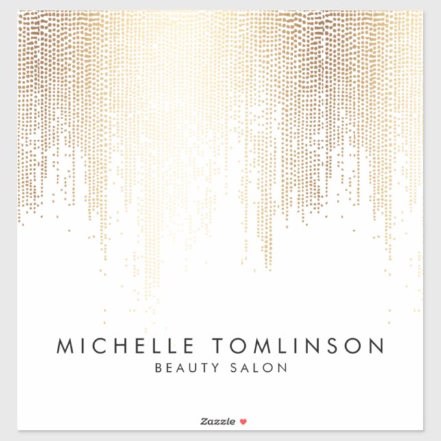 Sticker Luxe Faux Gold Confetti Rain Salon de Beauté (Feuille)