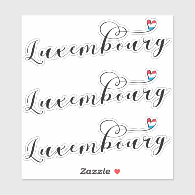 Sticker Luxembourg Drapeau Coeur, Luxembourg (Feuille)