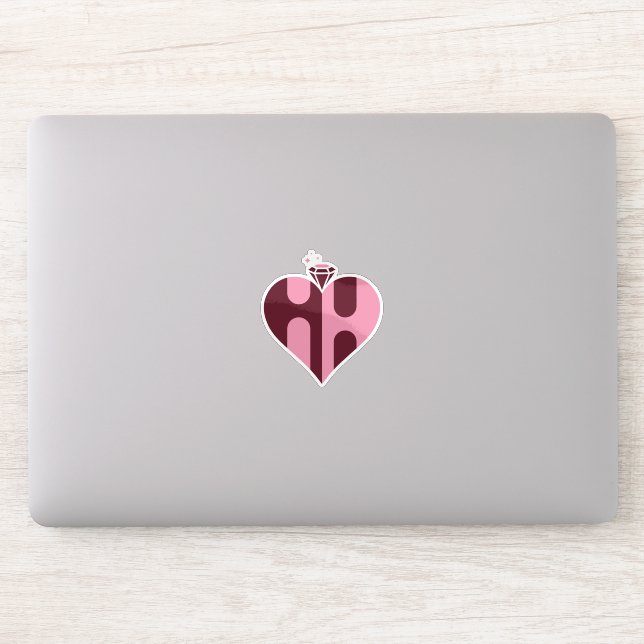 Sticker Luxure Romantique Monogramme HH (Ordinateur)