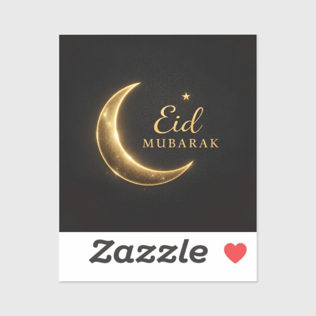 Sticker Luxury Black & Gold Eid Mubarak Stickers– Elegant (Feuille)