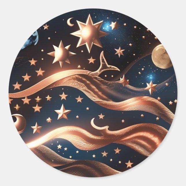 Sticker - Luxury Bronze Celestial Moon Design (Devant)