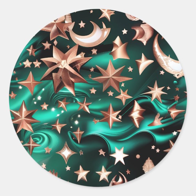 Sticker – Luxury Malachite Green Celestial (Devant)