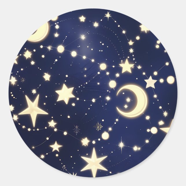 Sticker – Luxury Velvet Navy Celestial Moon (Devant)