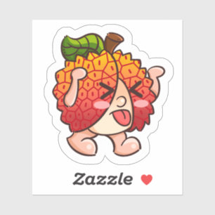 Sticker lychee aux fruits malicieux