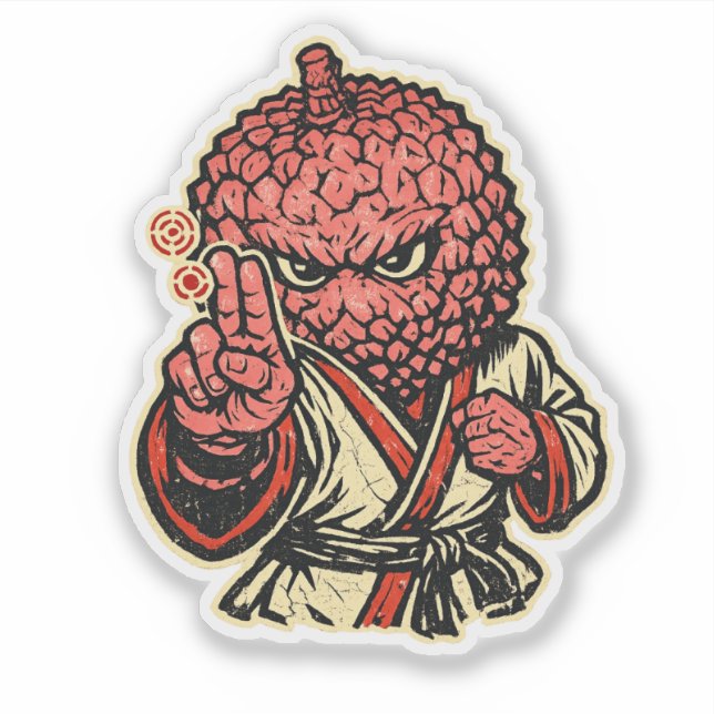 Sticker Lychee Pressure Point Master — Vintage Retro Fight (Devant)