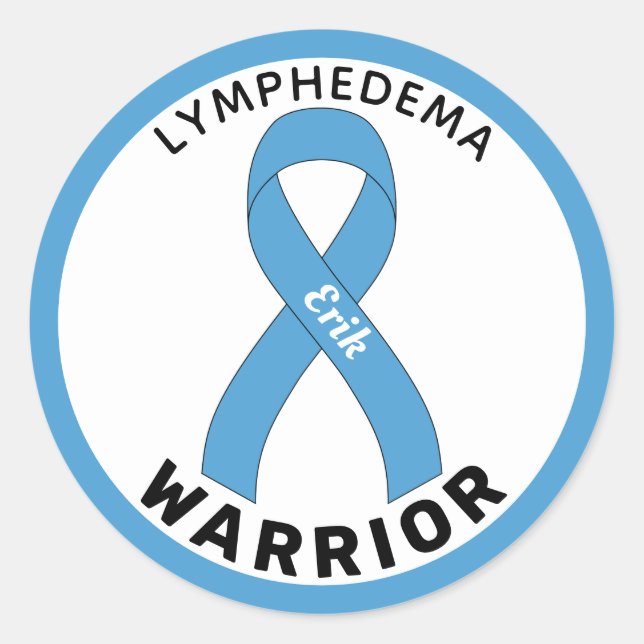 Sticker Lymphedema Warria Ribbon blanc rond (Devant)