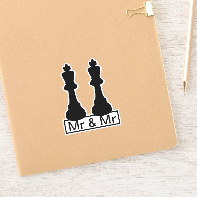 Sticker M. Et M. King Chess Pieces Mariage Gay (Carnet)
