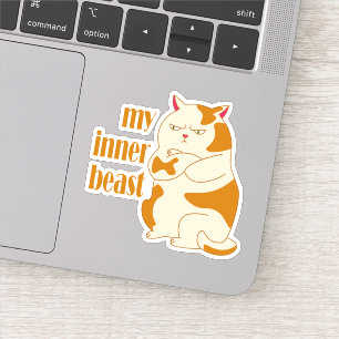 Sticker Ma bête intérieure fainéante citation de motivatio